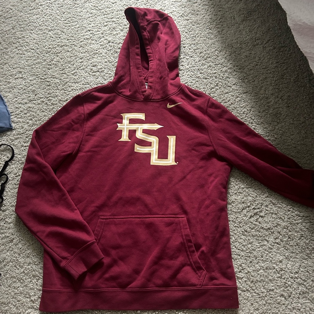 Maroon FSU Hoodie with Gold Logo adult small or youth xl